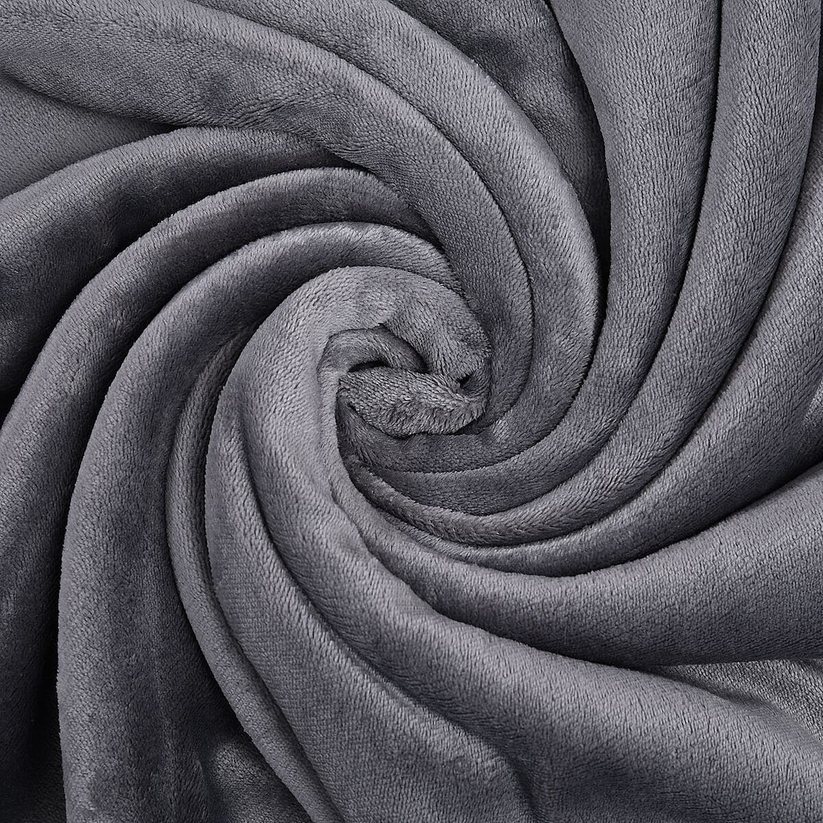 Homesmart Gray Microfiber Flannel with Sherpa Blanket image number 4