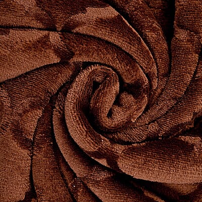 Homesmart Dark Solid Brown Microfiber Brushed Flannel Sherpa Blanket