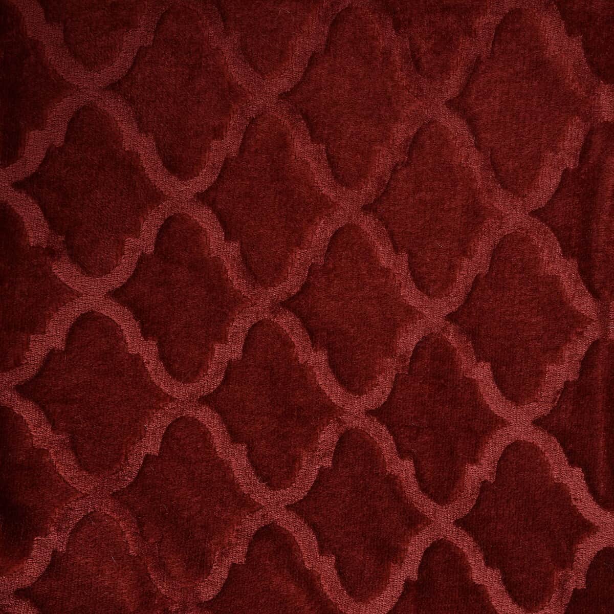 Homesmart Solid Maroon Microfiber Brushed Flannel Sherpa Blanket image number 4