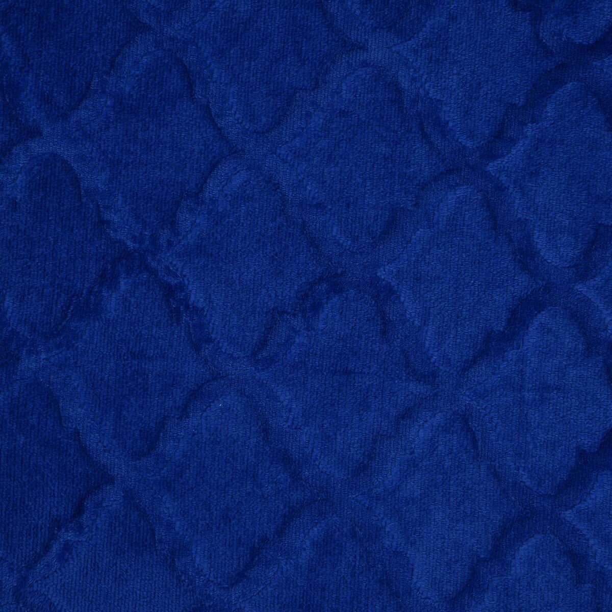 Homesmart Solid Blue Microfiber Brushed Flannel Sherpa Blanket image number 4