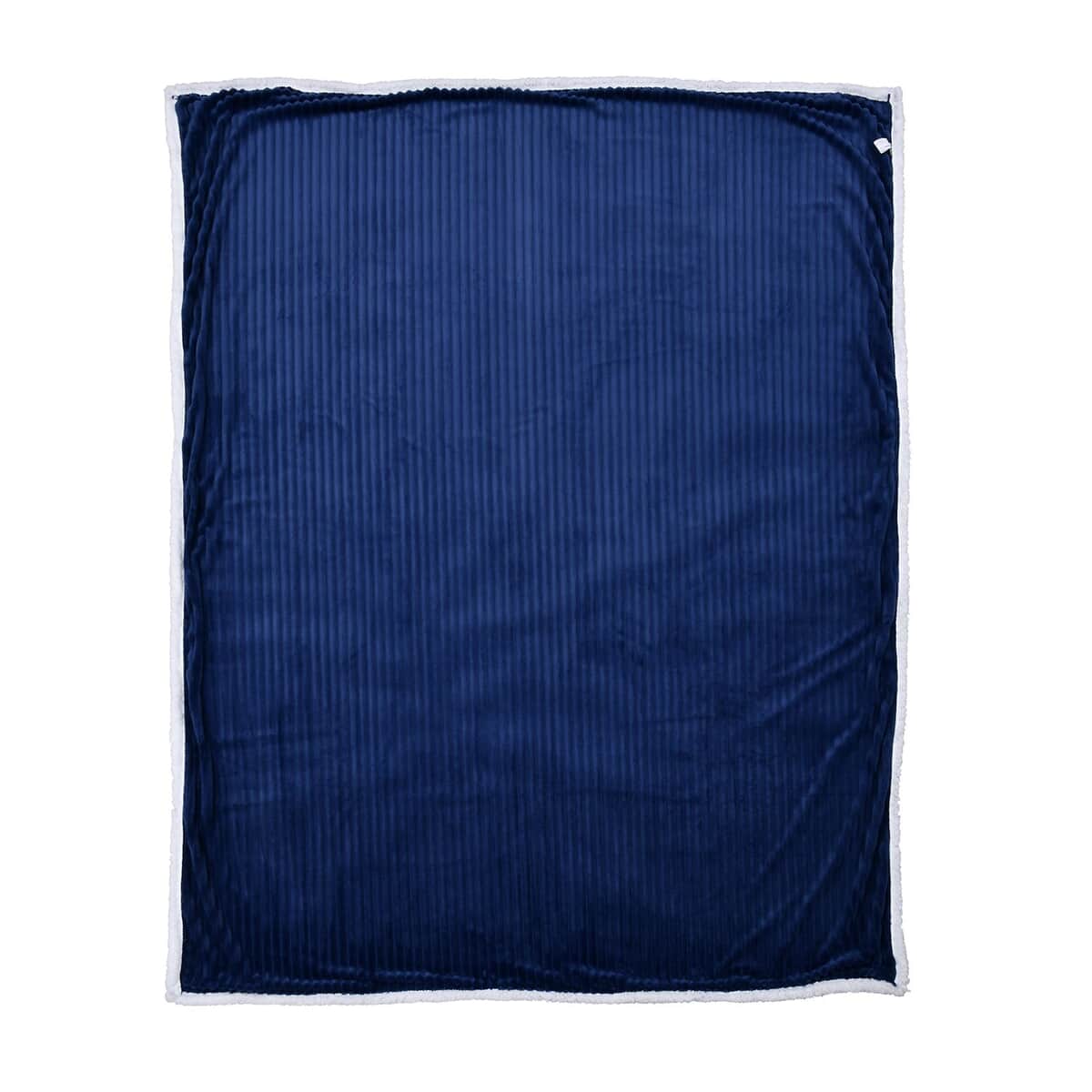 Homesmart Blue Ribbed Flannel to Sherpa Throw image number 1