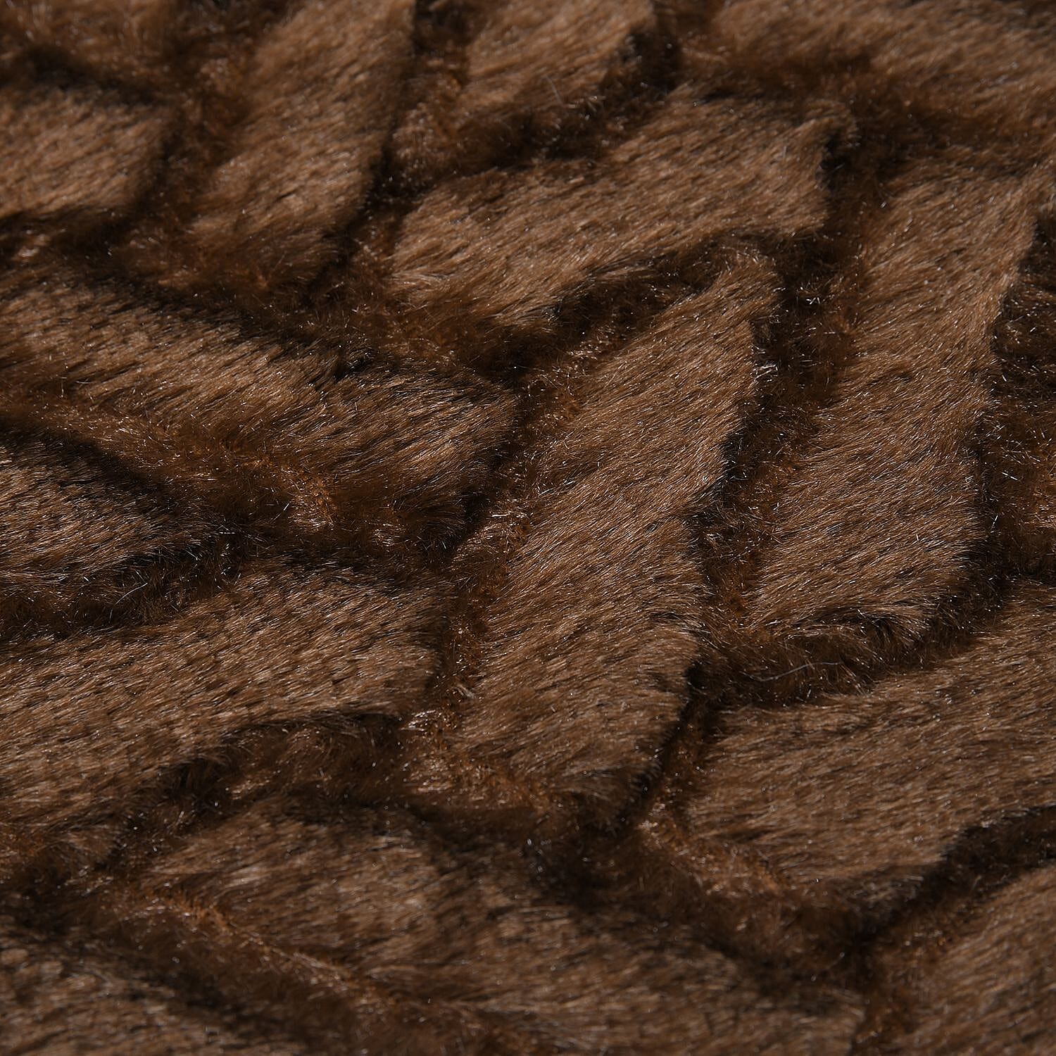 Homesmart Brown Embossed Plush Reverse Sherpa Blanket , Soft Blanket , Bed Throws , Cozy Blanket , Throw Blanket