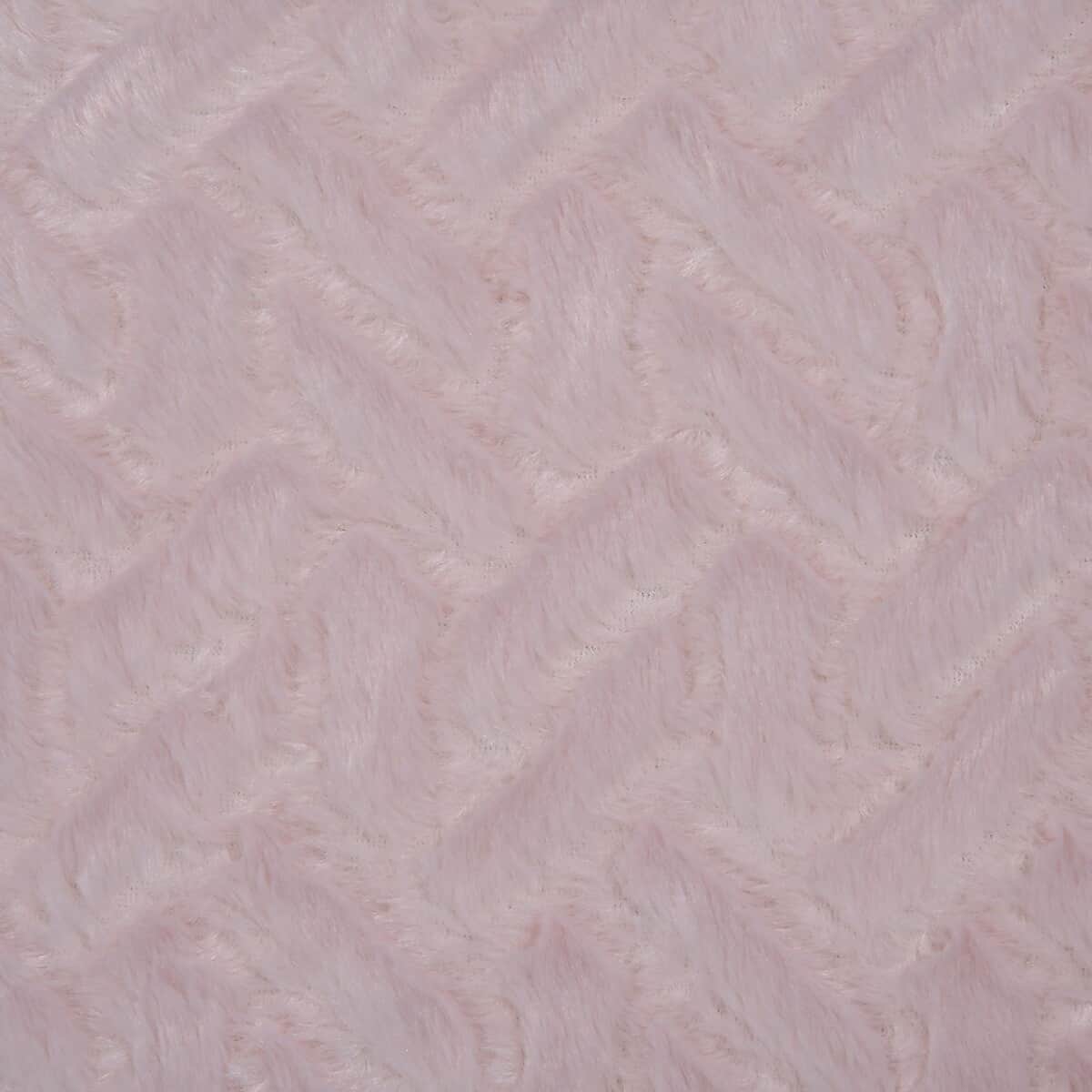 Homesmart Pink Embossed Plush Reverse Sherpa Blanket , Soft Blanket , Bed Throws , Cozy Blanket , Throw Blanket image number 4