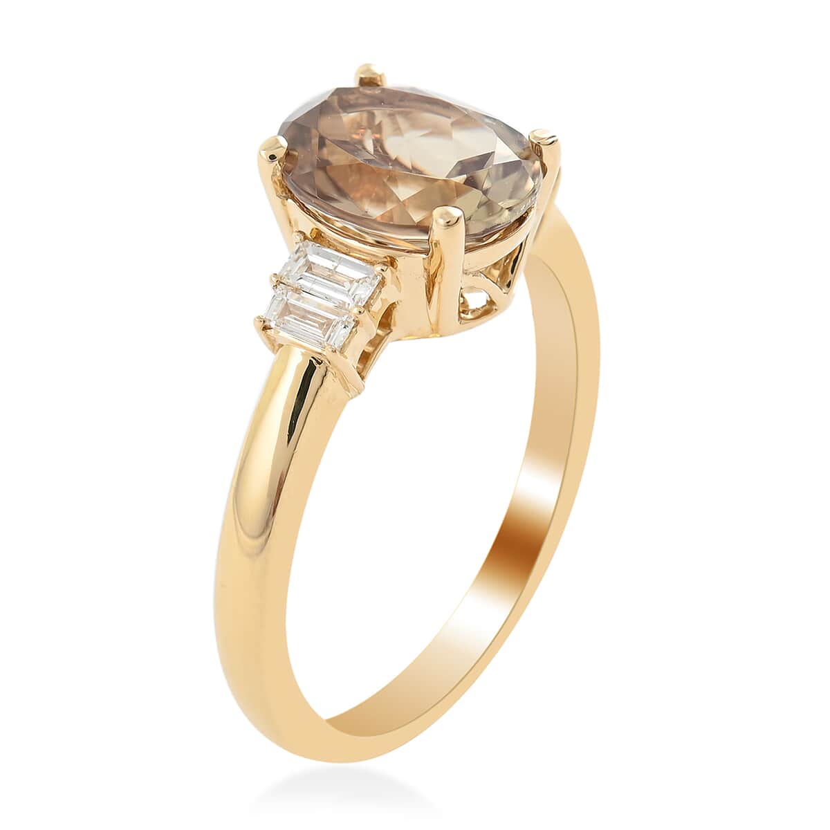 Iliana AAAA Turkizite and G-H SI Diamond 2.25 ctw Ring in 18K Yellow Gold (Size 9.0) 4.18 Grams image number 2