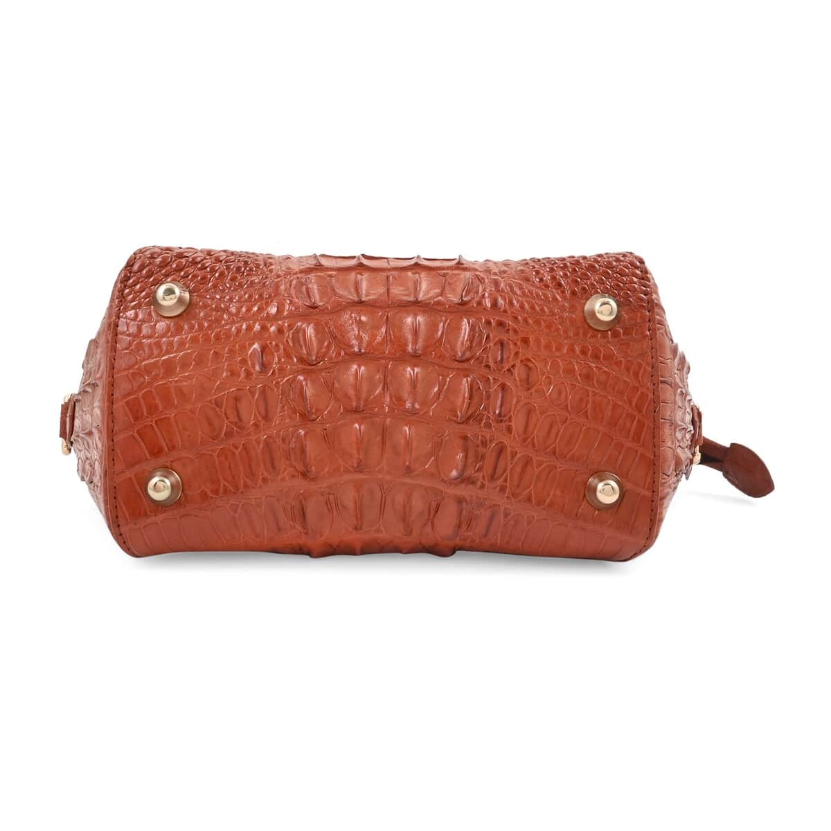 Grand Pelle Dark Brown Genuine Crocodile Leather Handbag image number 2