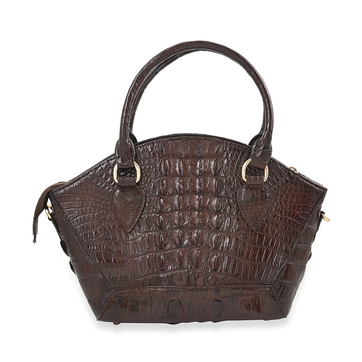 Grand Pelle Chocolate Genuine Crocodile Leather Handbag image number 2