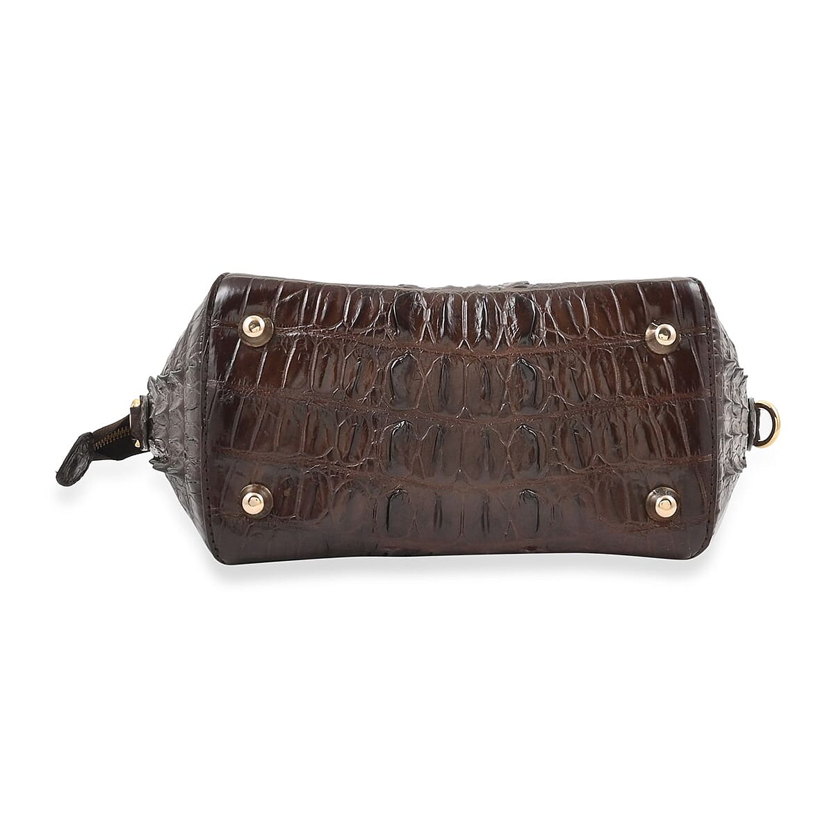 Grand Pelle Chocolate Genuine Crocodile Leather Handbag image number 3