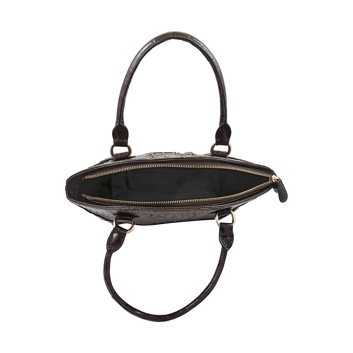 Grand Pelle Chocolate Genuine Crocodile Leather Handbag image number 4