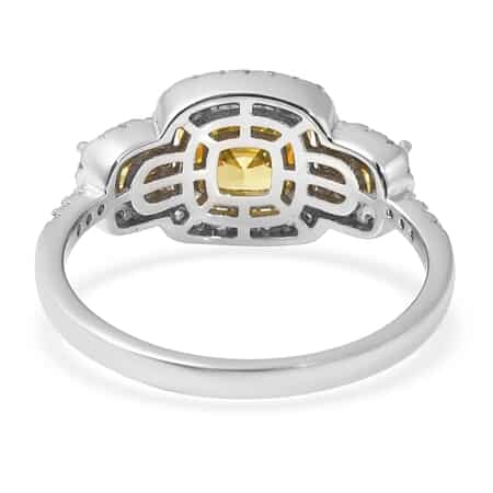 LUSTRO STELLA Finest Yellow and White CZ Ring in Sterling Silver (Size 11.0) 4.90 ctw image number 4
