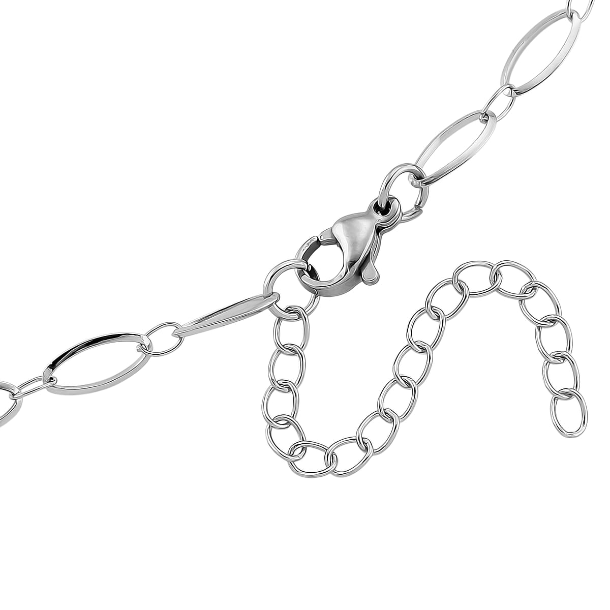 Doorbuster Set of 3 Wave, Cloud and Beaded Texture Necklace in Stainless Steel 20-22 Inches image number 9