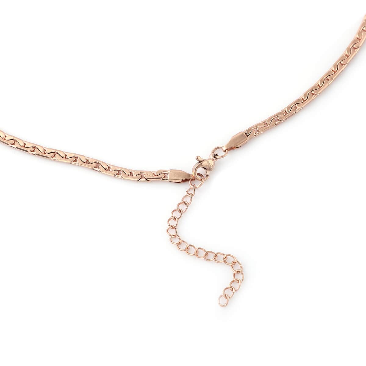 Set of 3 Wave, Cloud and Beaded Texture Necklace 20-22 Inches in ION Plated Rose Gold Stainless Steel image number 3