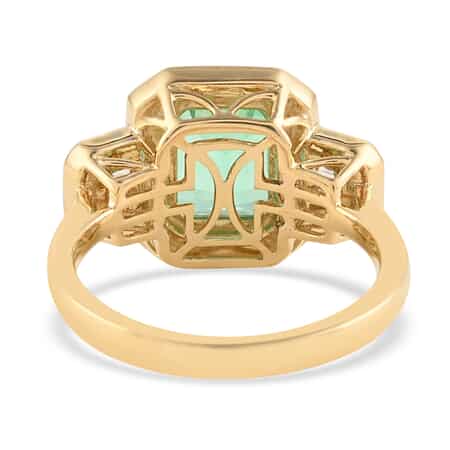 ILIANA 18K Yellow Gold AAA Boyaca Colombian Emerald and G-H SI Diamond Ring (Size 7.0) 6.74 Grams 3.20 ctw image number 3