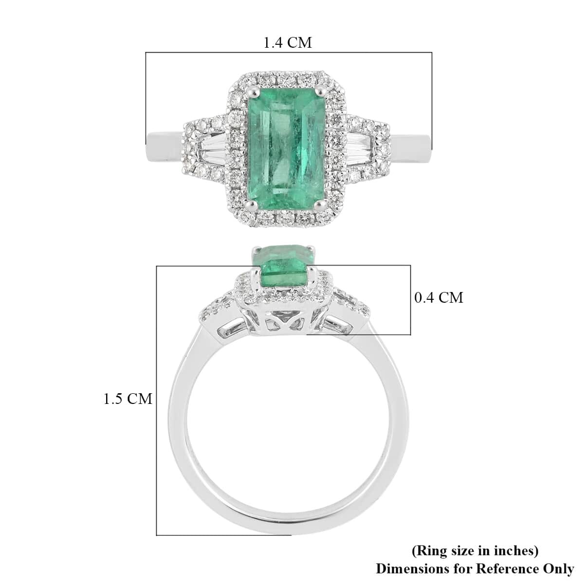 SUMMER DEALS ONE OF A KIND RHAPSODY 950 Platinum AAAA Boyaca Colombian Emerald and E-F VS Diamond Ring (Size 7.0) 5.60 Grams 2.00 ctw image number 2