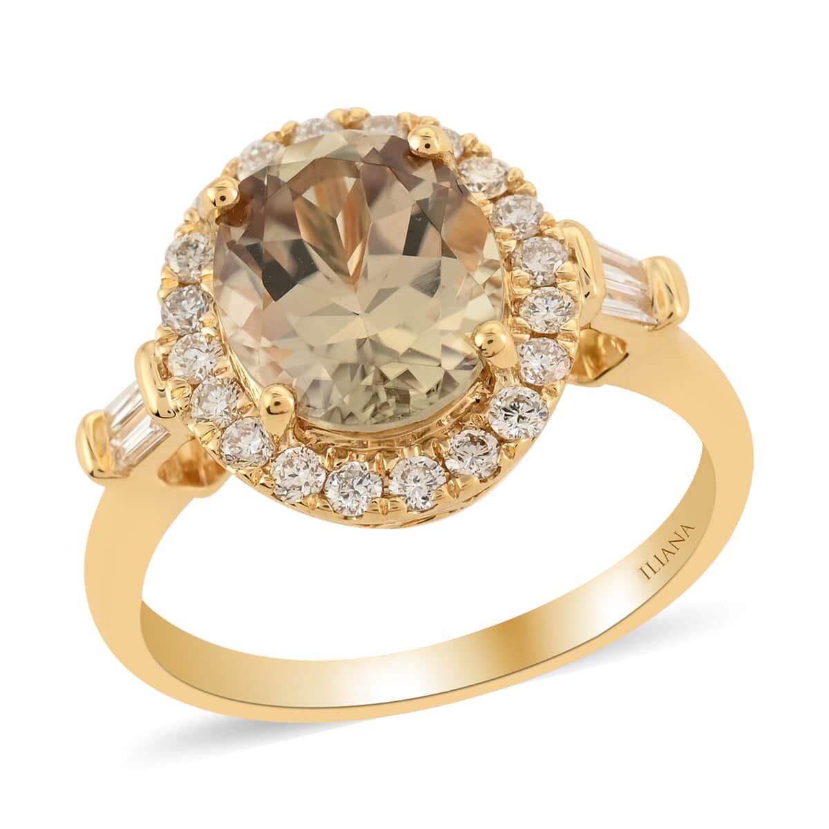 ILIANA 18K Yellow Gold AAAA Turkizite and G-H SI Diamond Halo Ring (Size 10.0) 4.35 Grams 3.35 ctw image number 0