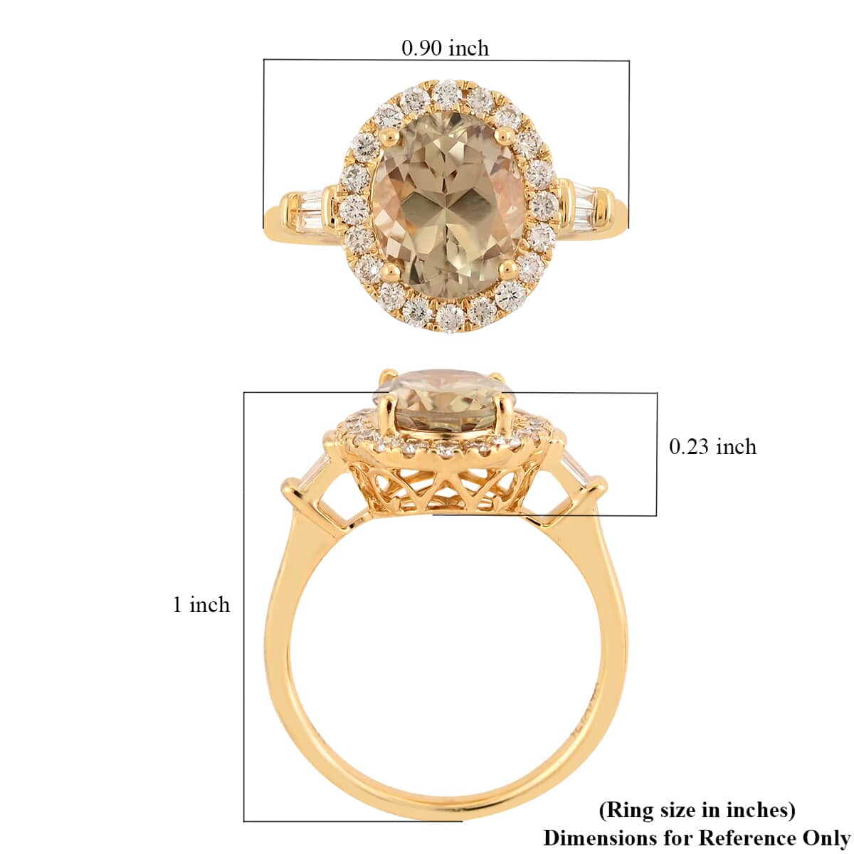 ILIANA 18K Yellow Gold AAAA Turkizite and G-H SI Diamond Halo Ring (Size 10.0) 4.35 Grams 3.35 ctw image number 4