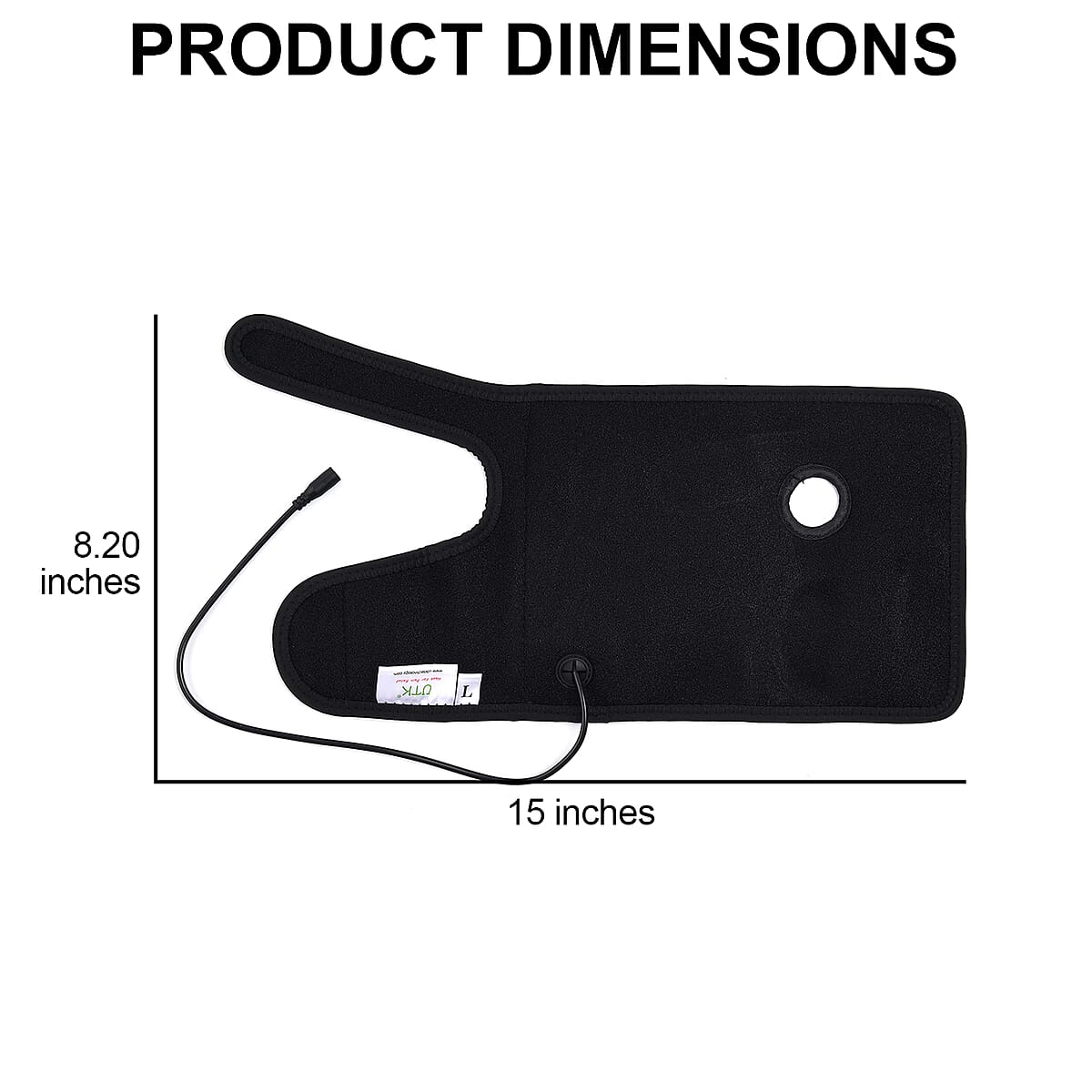 UTK DC Natural Jade Wrist Heating Pad Wraps for Carpal Tunnel (Right) with Faux Leather and PP Cotton image number 4