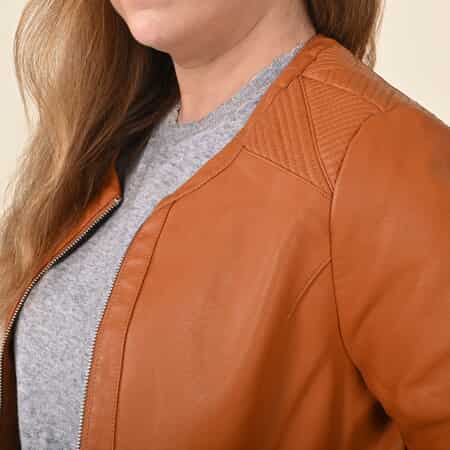 TAMSY Black Faux Leather Zip-Up Motorcycle Jacket - S image number 3