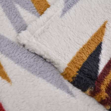 HOMESMART Beige and Red Tribal Printed Pattern Single Layer Sherpa Blanket 59"x78") image number 4