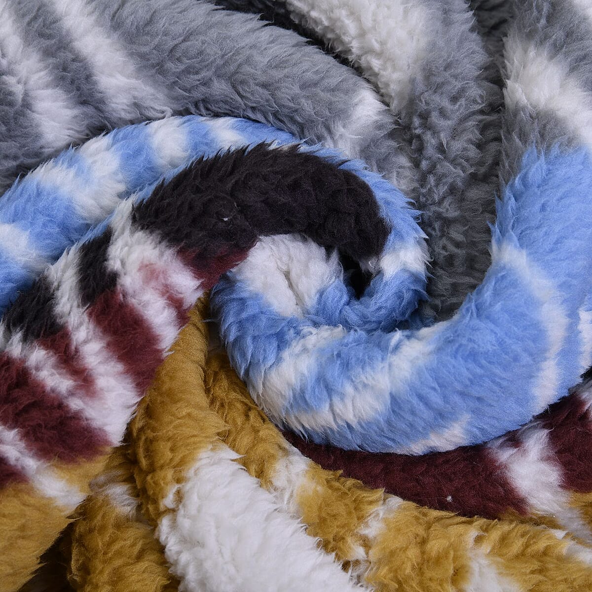 Homesmart Yellow and Gray Tribal Print Pattern Single Layer Sherpa Fleece Blanket, Lightweight Throw Blanket 78 X 59 Inches image number 5