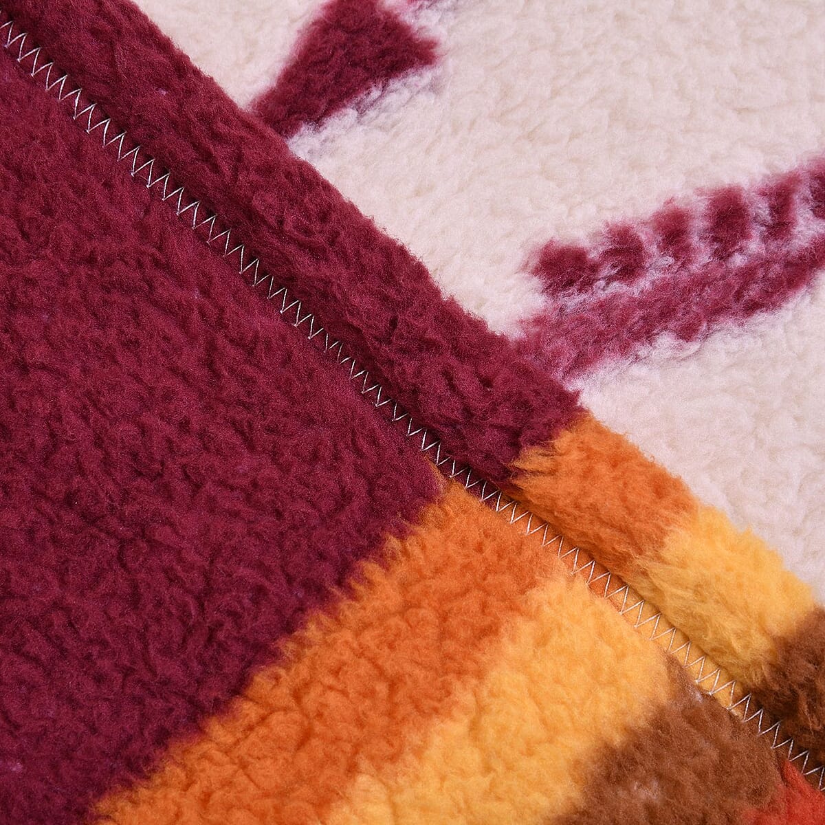 Homesmart Red Tribal Print Pattern Single Layer Sherpa Fleece Blanket, Lightweight Throw Blanket 78 X 59 Inches image number 3