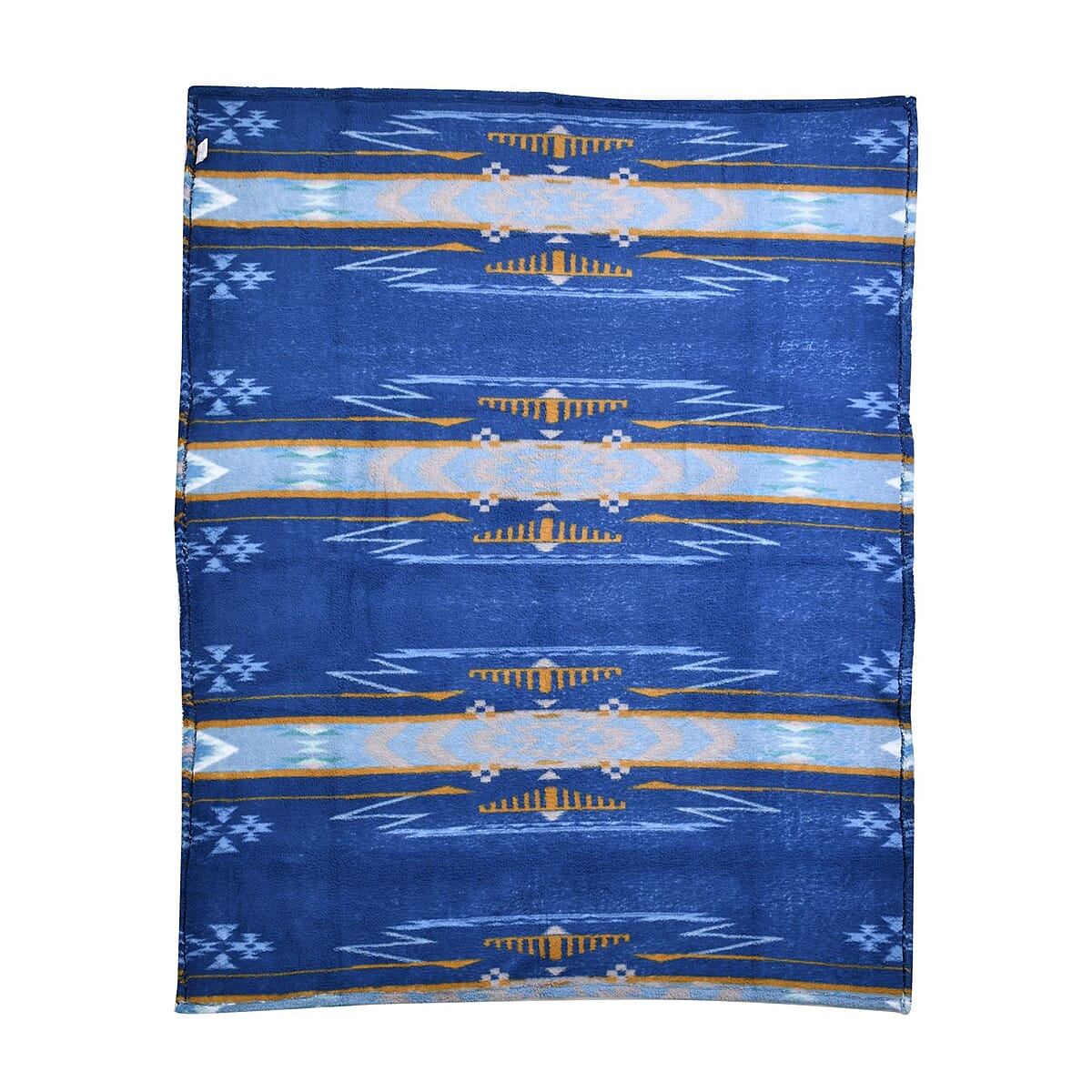 Homesmart Blue Tribal Print Pattern Single Layer Sherpa Fleece Blanket, Lightweight Throw Blanket 78 X 59 Inches image number 2