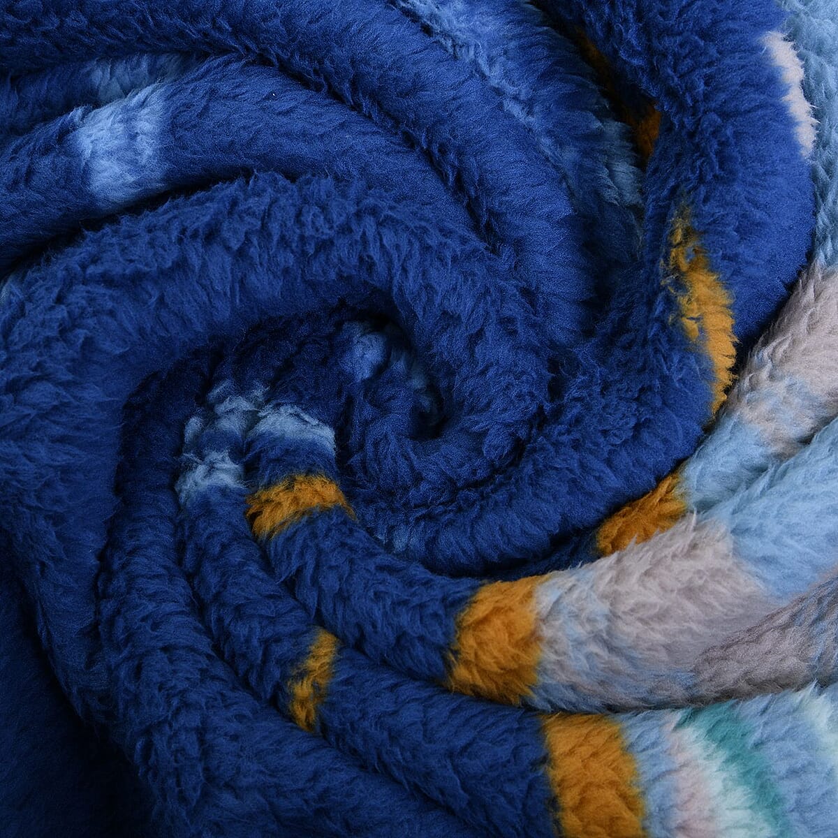 Homesmart Blue Tribal Print Pattern Single Layer Sherpa Fleece Blanket, Lightweight Throw Blanket 78 X 59 Inches image number 5