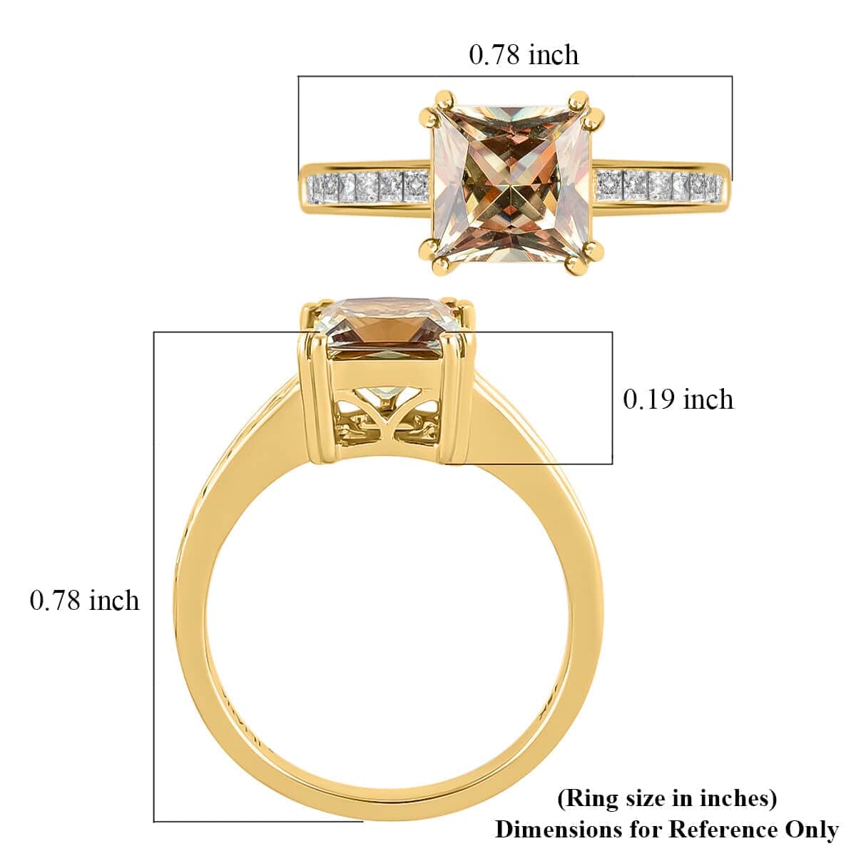 Iliana 18K Yellow Gold AAA Turkizite and G-H SI Diamond Ring (Size 7.0) 4.10 Grams 2.25 ctw image number 3