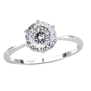 Luxoro 129 Facet Moissanite Solitaire Ring, Moissanite Ring, 10K White Gold Ring, Solitaire Gold Ring, Wedding Ring For Women, Gold Gift For Her 1.75 ctw