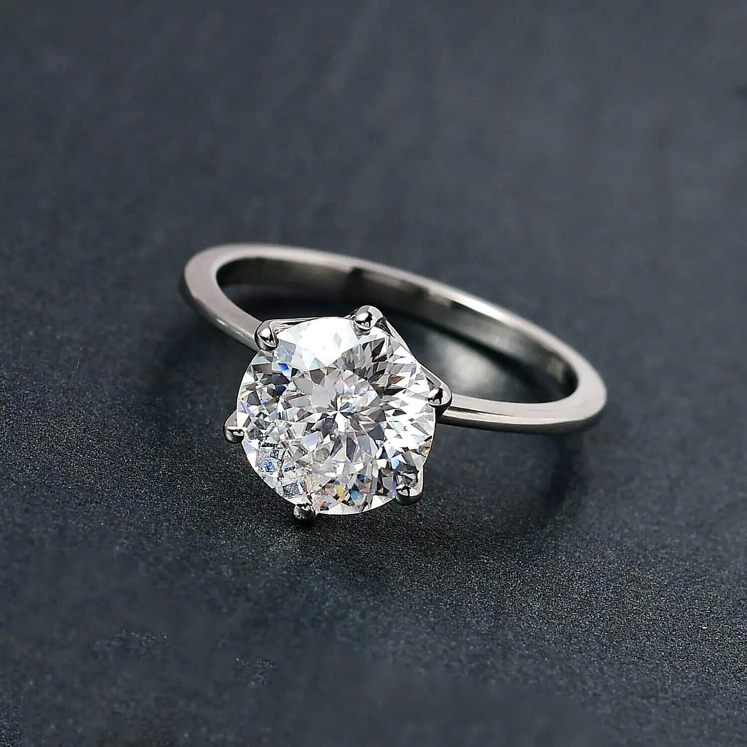 Luxoro 129 Facet Moissanite 1.75 ctw Solitaire Ring, Moissanite Ring, 10K White Gold Ring, Solitaire Gold Ring, Wedding Ring For Women, Gold Gift For Her (Size 10.00)