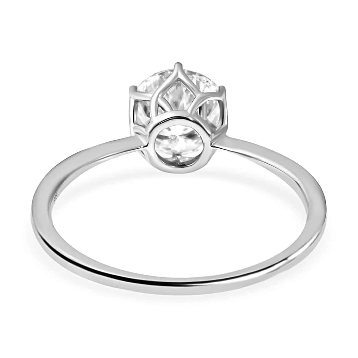 Luxoro 129 Facet Moissanite 1.75 ctw Solitaire Ring, Moissanite Ring, 10K White Gold Ring, Solitaire Gold Ring, Wedding Ring For Women, Gold Gift For Her (Size 9.00) image number 5