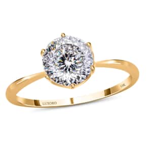 Luxoro 129 Facet Moissanite 1.75 ctw Solitaire Ring, Moissanite Ring, 10K Yellow Gold Ring, Solitaire Gold Ring, Wedding Ring For Women, Gold Gift For Her (Size 10.00)