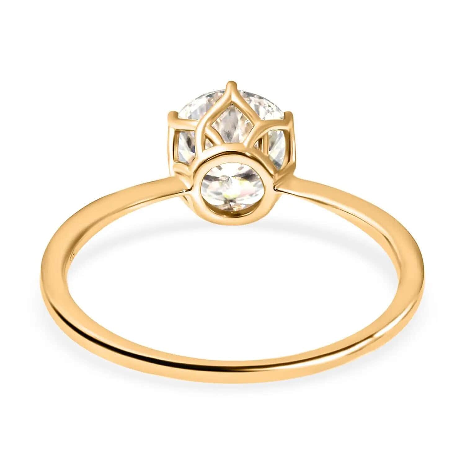 Luxoro 129 Facet Moissanite 1.75 ctw Solitaire Ring, Moissanite Ring, 10K Yellow Gold Ring, Solitaire Gold Ring, Wedding Ring For Women, Gold Gift For Her (Size 10.00)