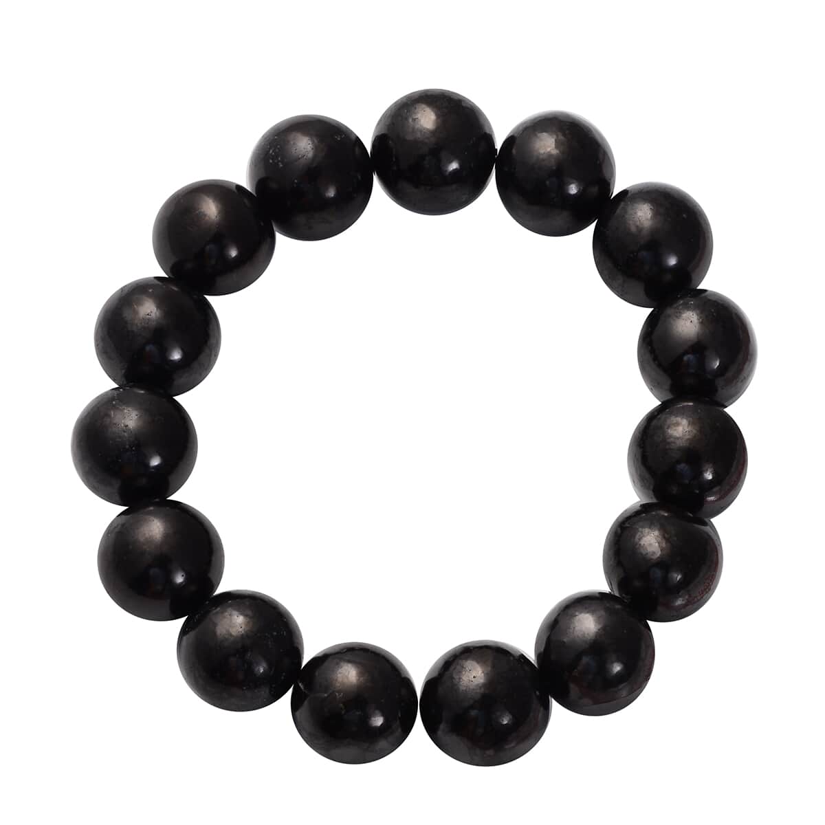 Shungite 13-15mm 247.50 ctw Beaded Stretch Bracelet image number 0