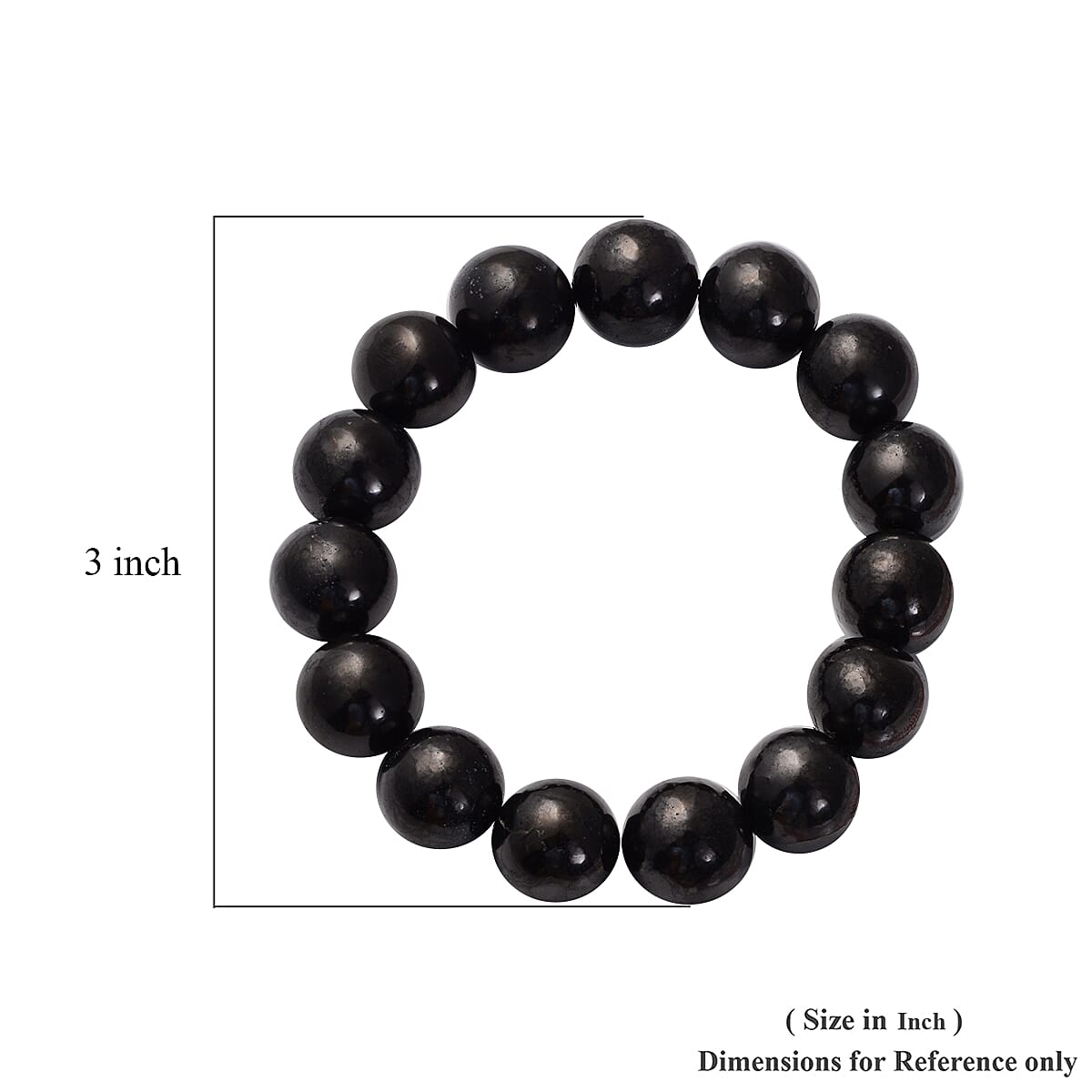Shungite 13-15mm 247.50 ctw Beaded Stretch Bracelet
