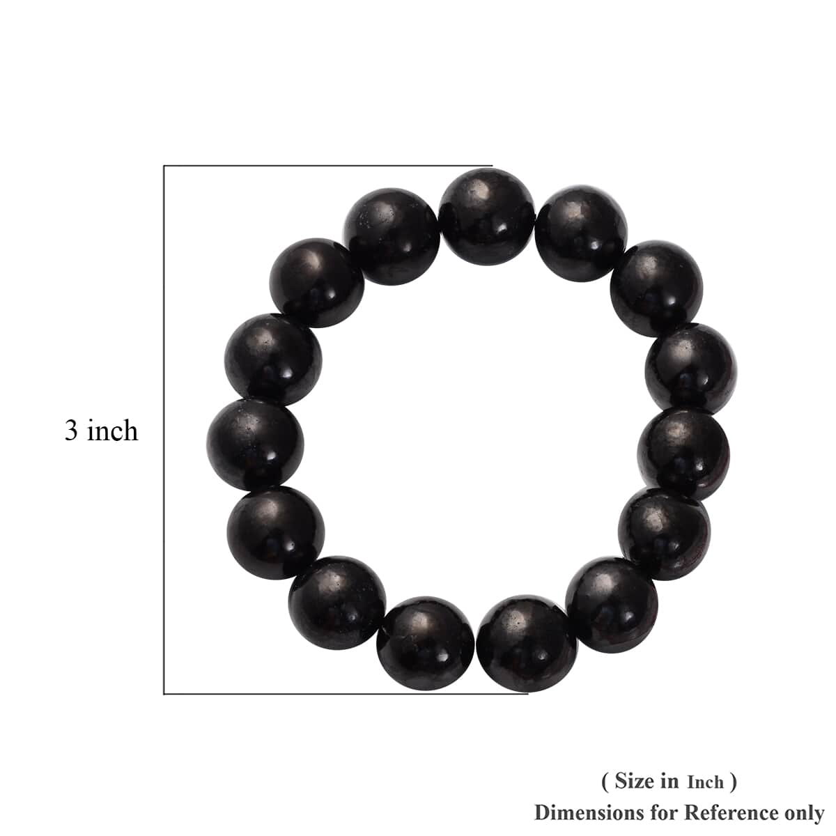 Shungite 13-15mm 247.50 ctw Beaded Stretch Bracelet image number 3