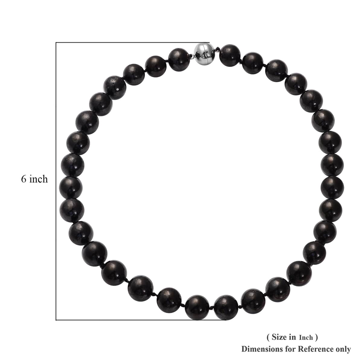 Shungite 13-15mm Beaded Necklace 20 Inches in Rhodium Over Sterling Silver 552.50 ctw image number 4