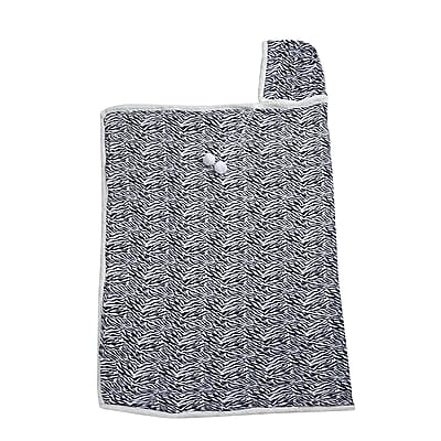 Homesmart Zebra Stripe Pattern Polyester and Sherpa Hoodie Blanket with Pom Pom