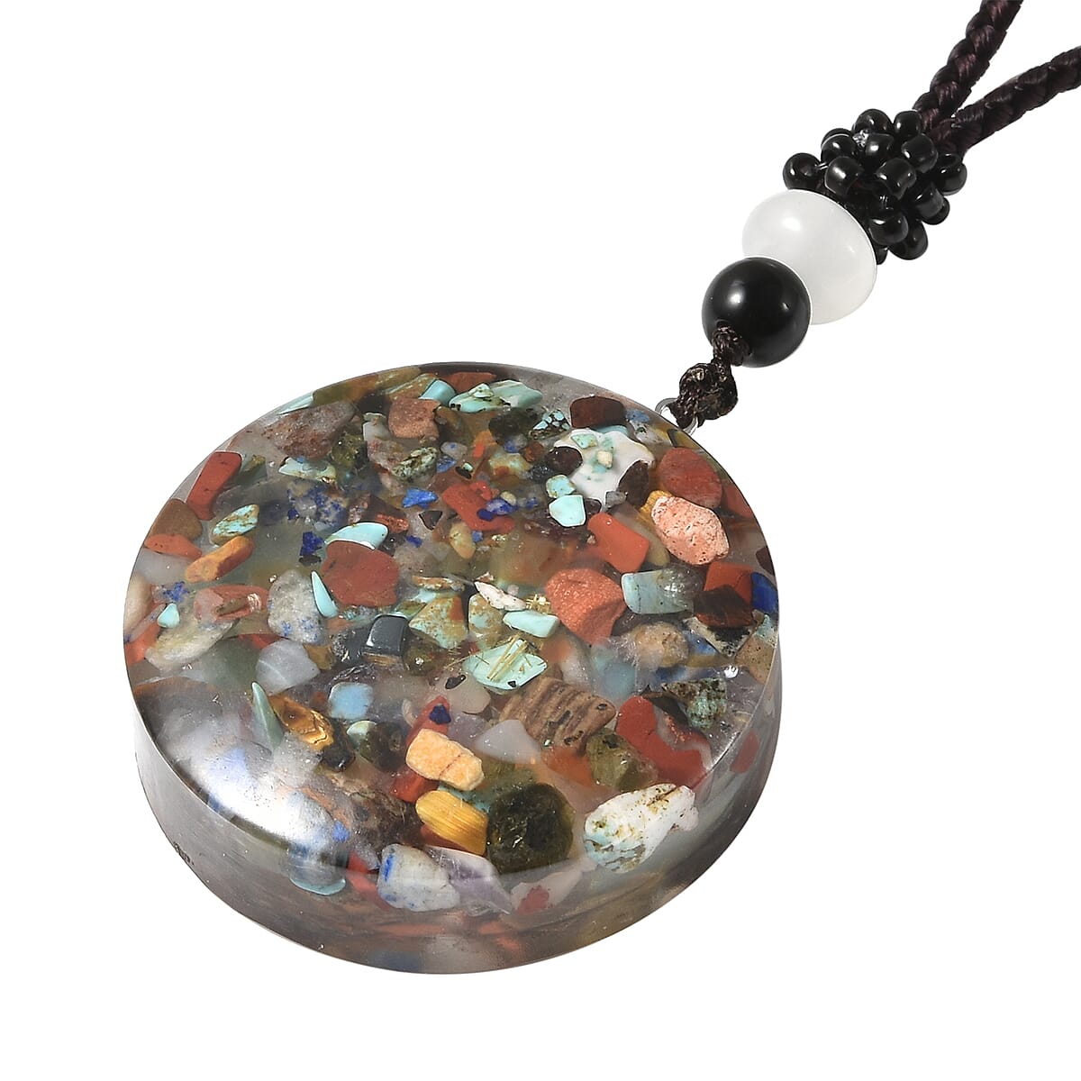 The Third Eye, AJNA Chakra Gift Set, Multi Gemstone Necklace 24 Inches in Silvertone and Goldtone 53.00 ctw image number 4