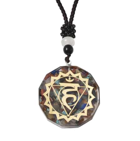 The Throat, VISHUDDHA Chakra Gift Set, Multi Gemstone Necklace 24 Inches in Silvertone and Goldtone 50.00 ctw image number 1