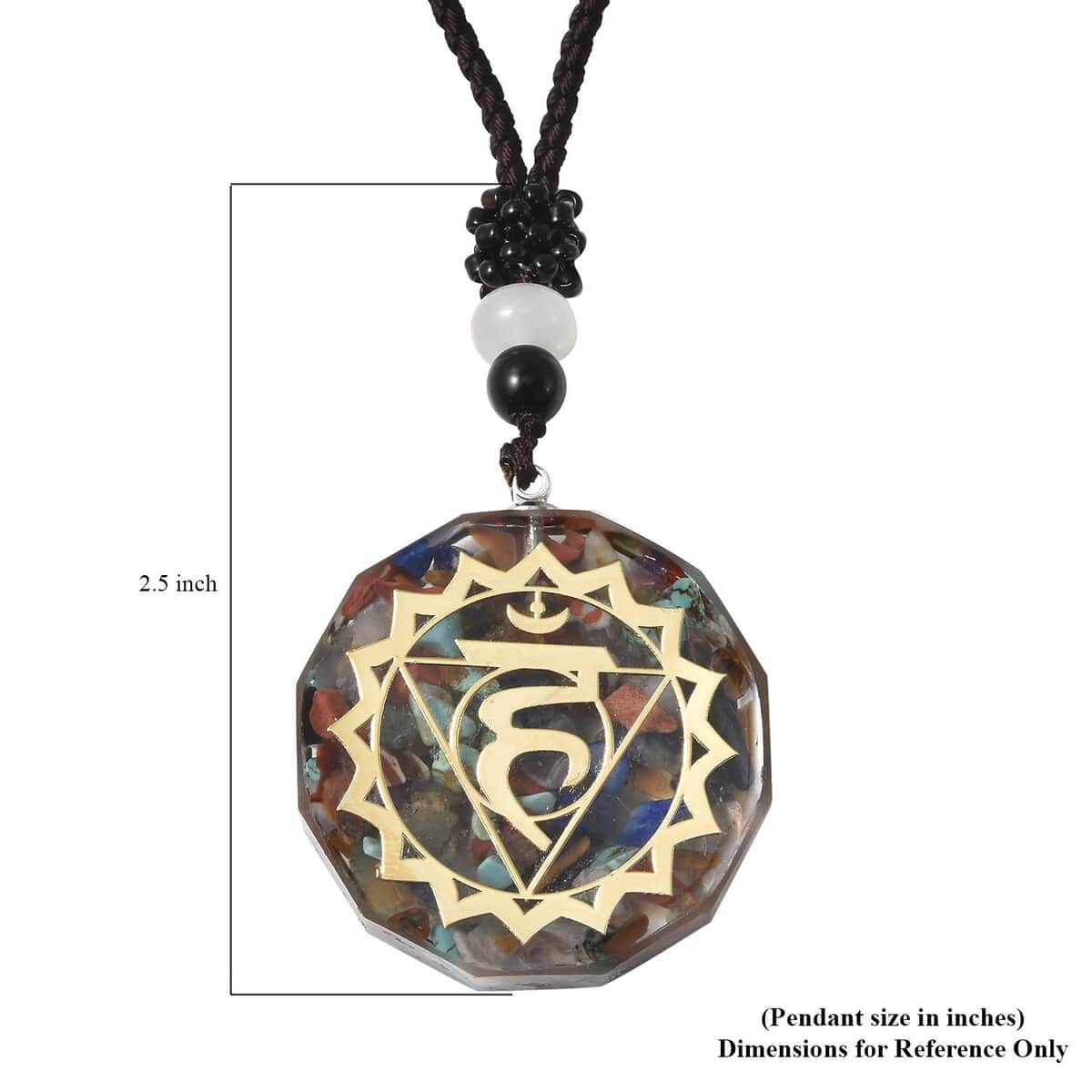 The Throat, VISHUDDHA Chakra Gift Set, Multi Gemstone Necklace 24 Inches in Silvertone and Goldtone 50.00 ctw image number 5