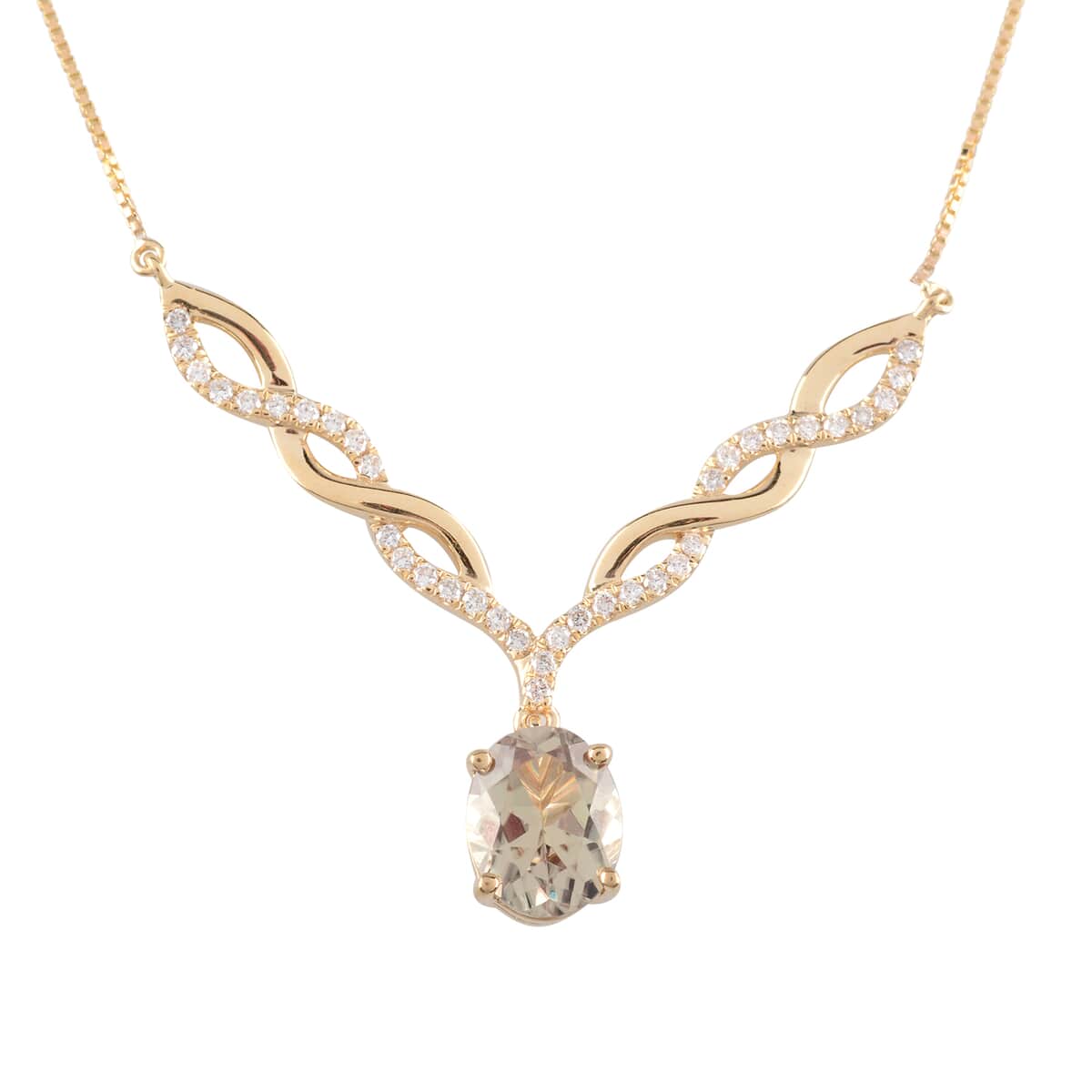 Appraised Iliana 18K Yellow Gold AAA Turkizite and G-H SI Diamond Necklace 18 Inches 6.50 Grams 3.25 ctw image number 0