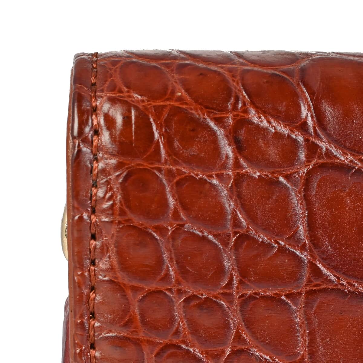 Grand Pelle Red Wine Genuine Caiman Crocodile Leather Shell Along with Cow Leather Lining Wallet , Leather Card Holder Travel Wallet , Leather Purse for Women image number 3