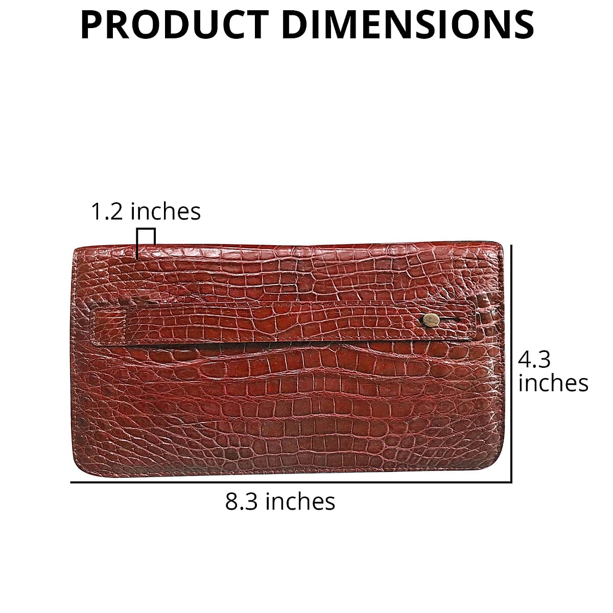 Grand Pelle Genuine Crocodile Leather Light Brown Long Wallet image number 2