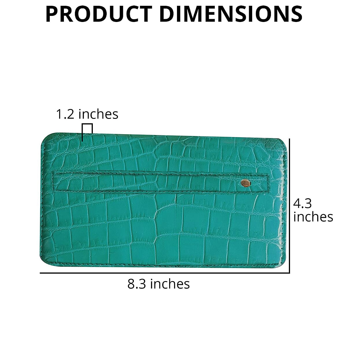 Grand Pelle Genuine Crocodile Leather Turquoise Green Long Wallet image number 2