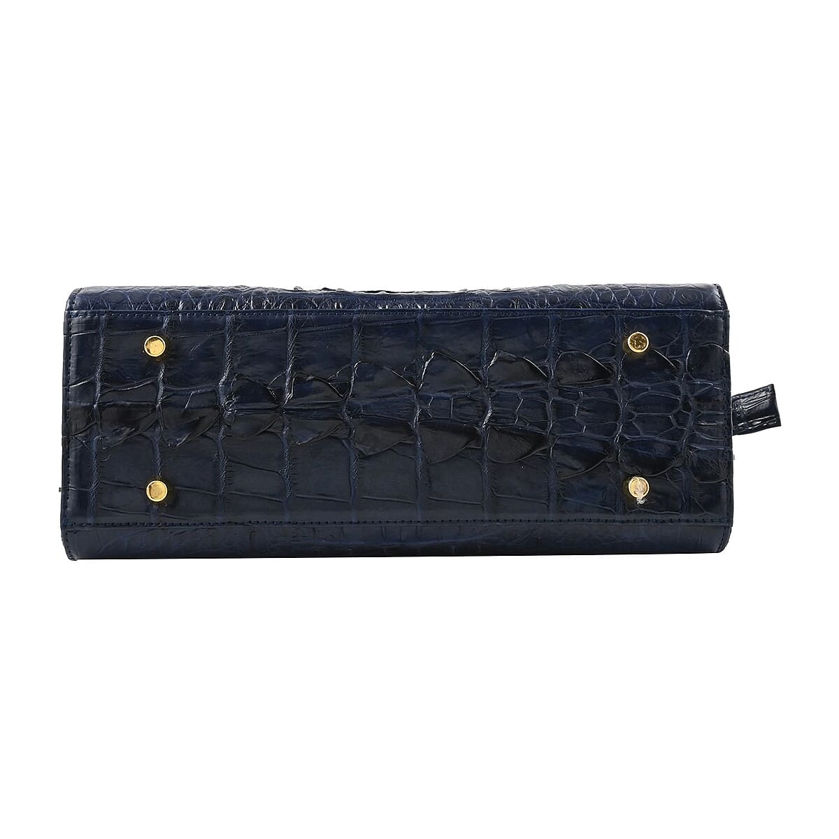 Grand Pelle Genuine Crocodile Leather Navy Tote Bag with Detachable Shoulder Strap image number 4