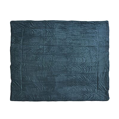 Homesmart Green Stripe Pattern Flannel and Sherpa Comforter and Pillow Cover -Queen