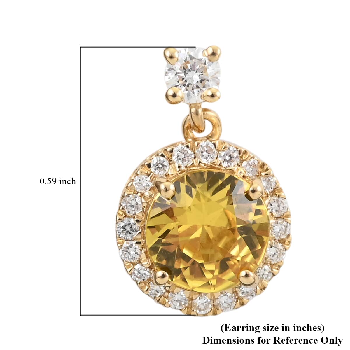 Certified Iliana 18K Yellow Gold AAA Yellow Sapphire and G-H SI Diamond Earrings 2.40 ctw image number 3