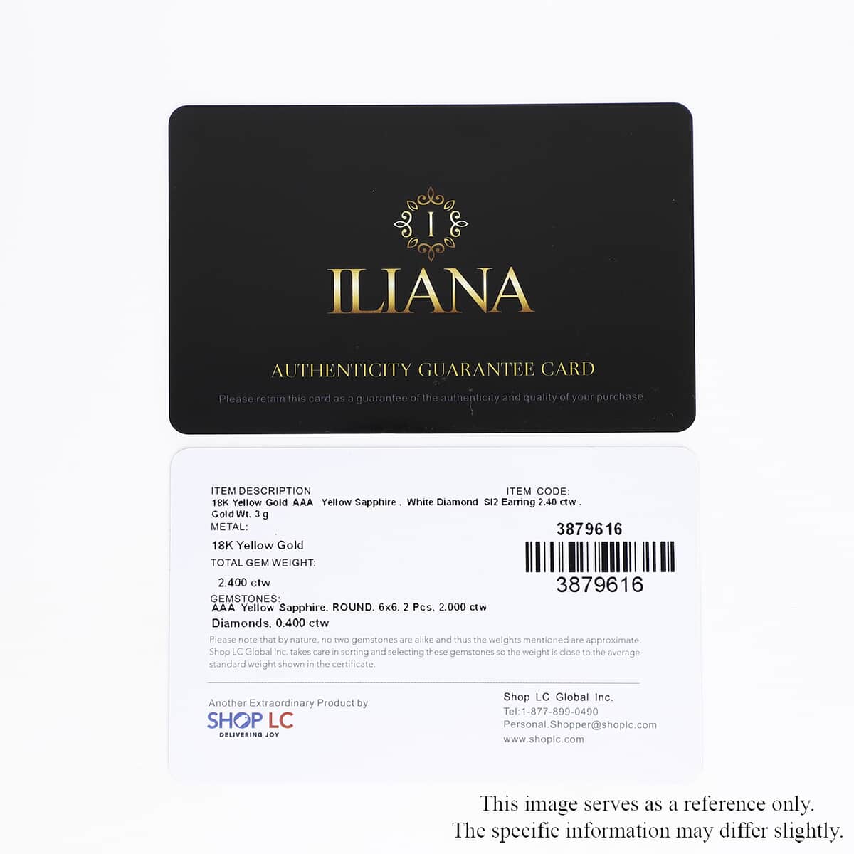 Certified Iliana 18K Yellow Gold AAA Yellow Sapphire and G-H SI Diamond Earrings 2.40 ctw image number 4
