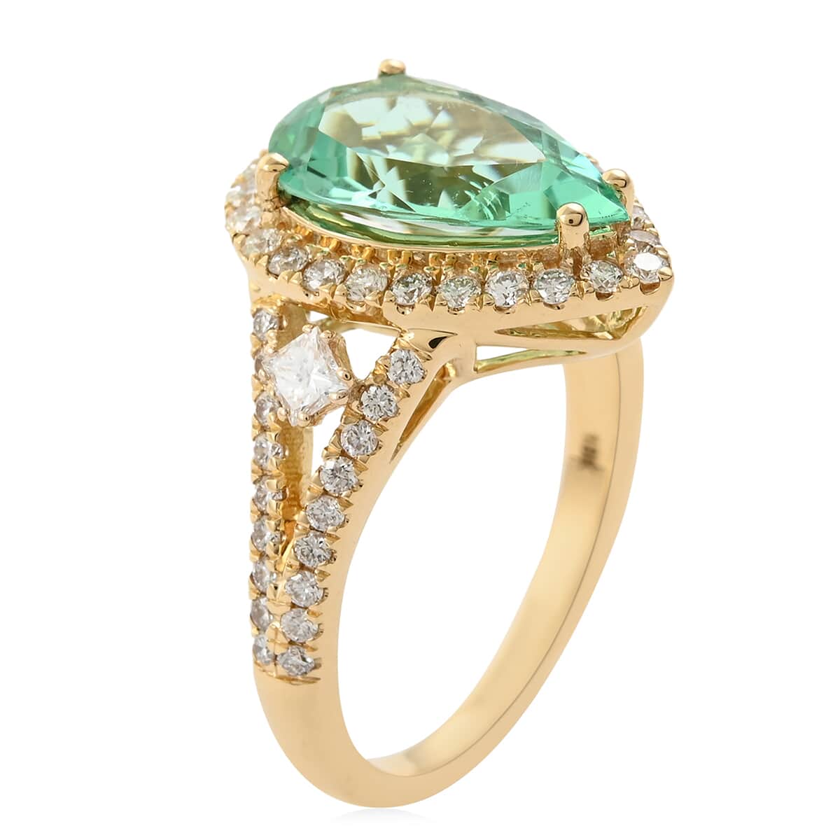 One Of A Kind ILIANA 18K Yellow Gold AAA Boyaca Colombian Emerald and G-H SI Diamond Ring (Size 7.0) 5.30 Grams 2.90 ctw image number 2