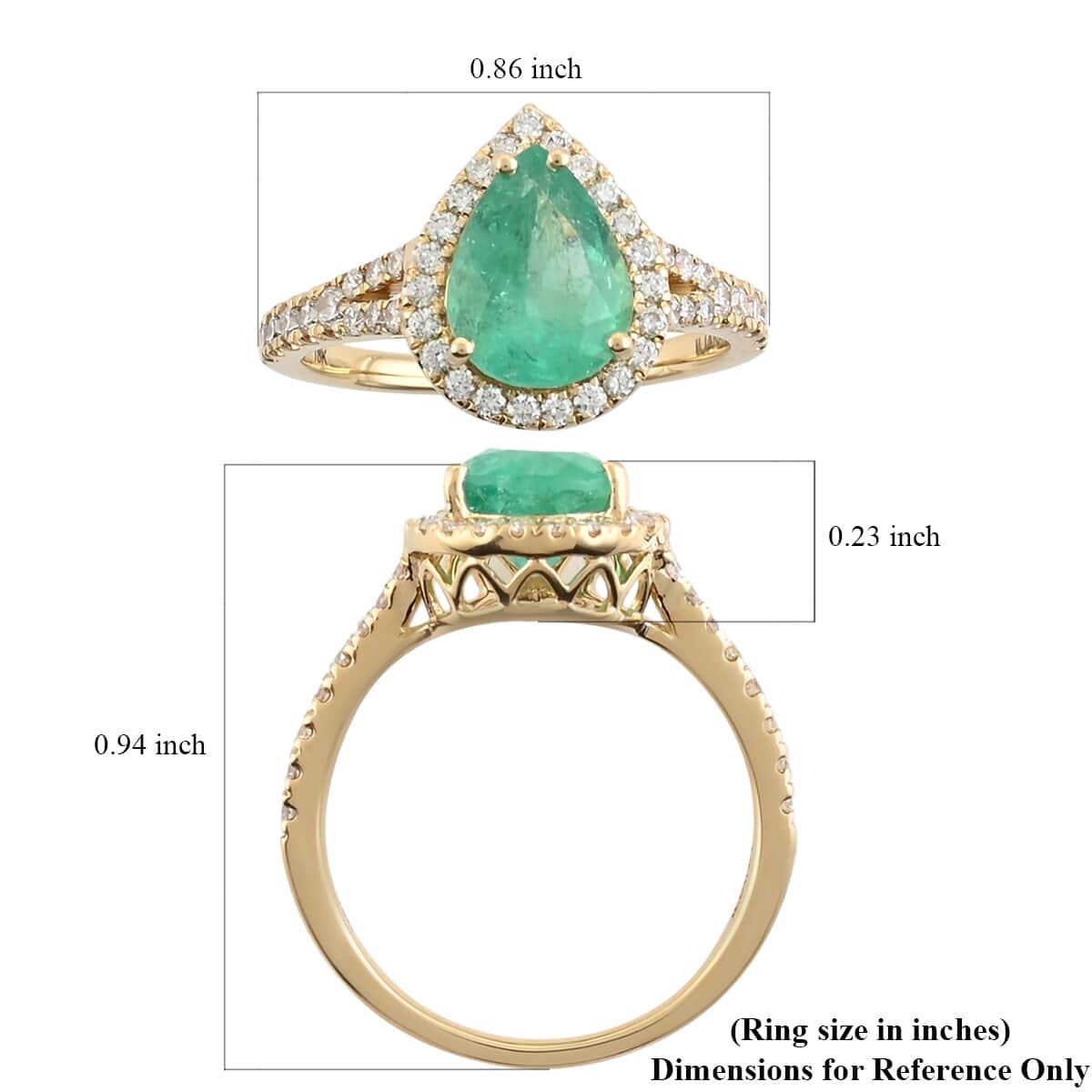 ILIANA AAA Boyaca Colombian Emerald and Diamond G-H SI Ring in 18K Yellow Gold 3.60 Grams 1.90 ctw image number 3